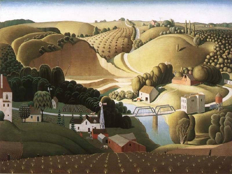 Grant Wood Stone rampart oil painting image